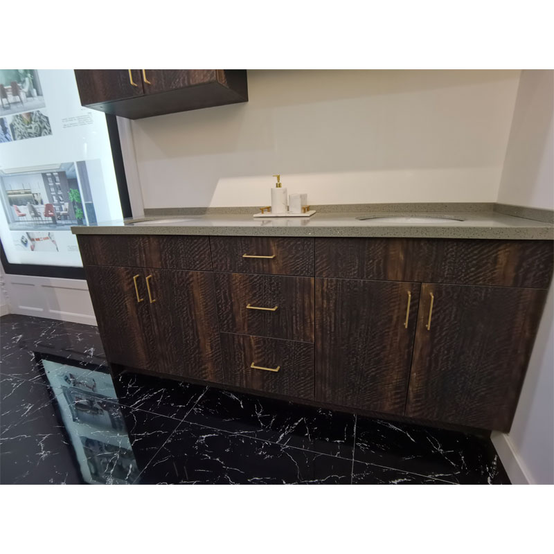 Vanité de salle de bain antique en bois massif